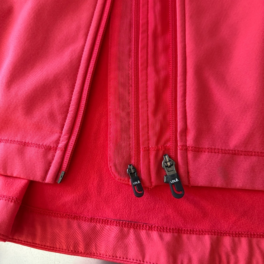 LOLE  lightweight hidden hooded duel zip vented jacket SZ Large RED - Picture 4 of 8